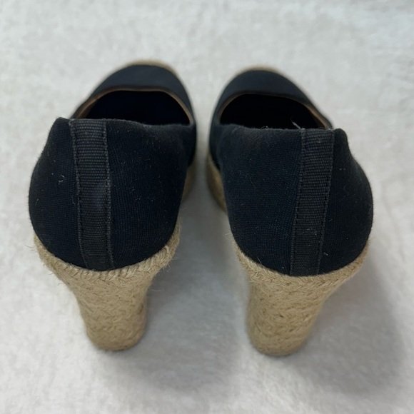 J. Crew Black Seville Espadrille Canvas Jude Wedges Size 9 - Picture 4 of 15